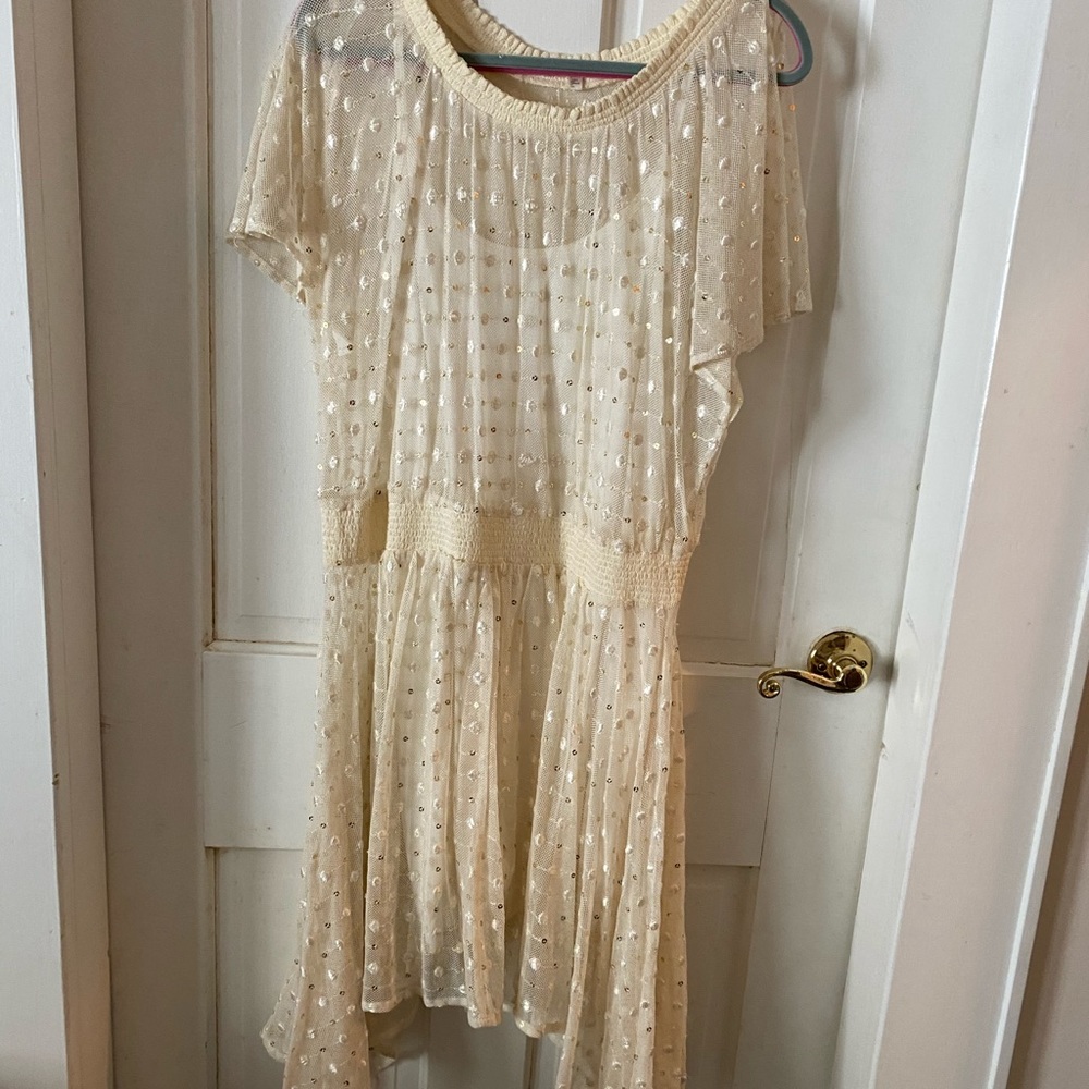 Anthropologie sequin and mesh dress